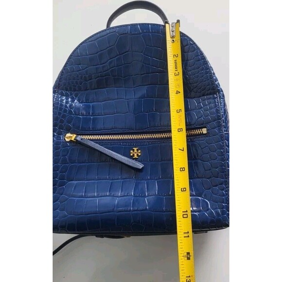 Tory Burch Croc-Embossed Navy Blue Leather Mini Backpack 495$ main image 2